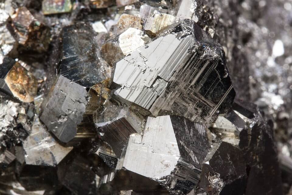 A close up of a shiny mineral